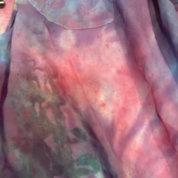 Tye dye sheer blouse L - Picture 6 of 8